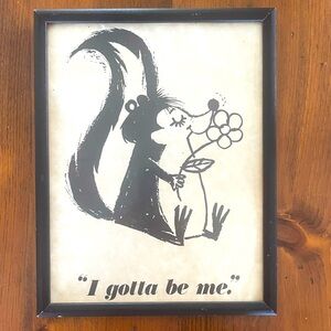 Vintage framed skunk